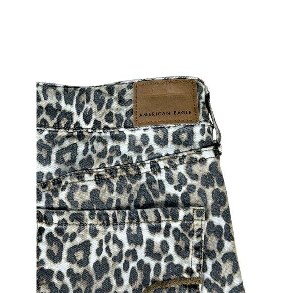 American Eagle Leopard Print Jegging Jeans Women's Sz 4 X -Short Ankle Stretch - Picture 13 of 13